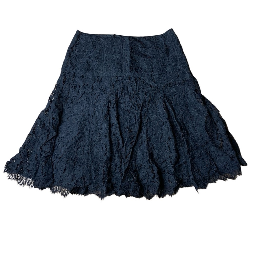 Vintage Nanette Lepore Black Lace Pleated Mini Skirt - Size 8 - Made in USA